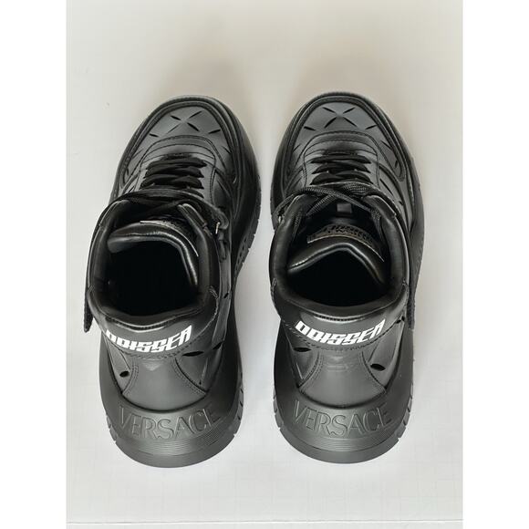 Versace Men\'s Laserata Leather Sneakers Black 11.5 US (44.5) 1008964 NWT $1175 main image 5